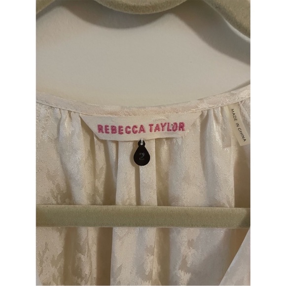 Rebecca Taylor 100% Silk Cream Lightweight Blouse 2 - Picture 3 of 5